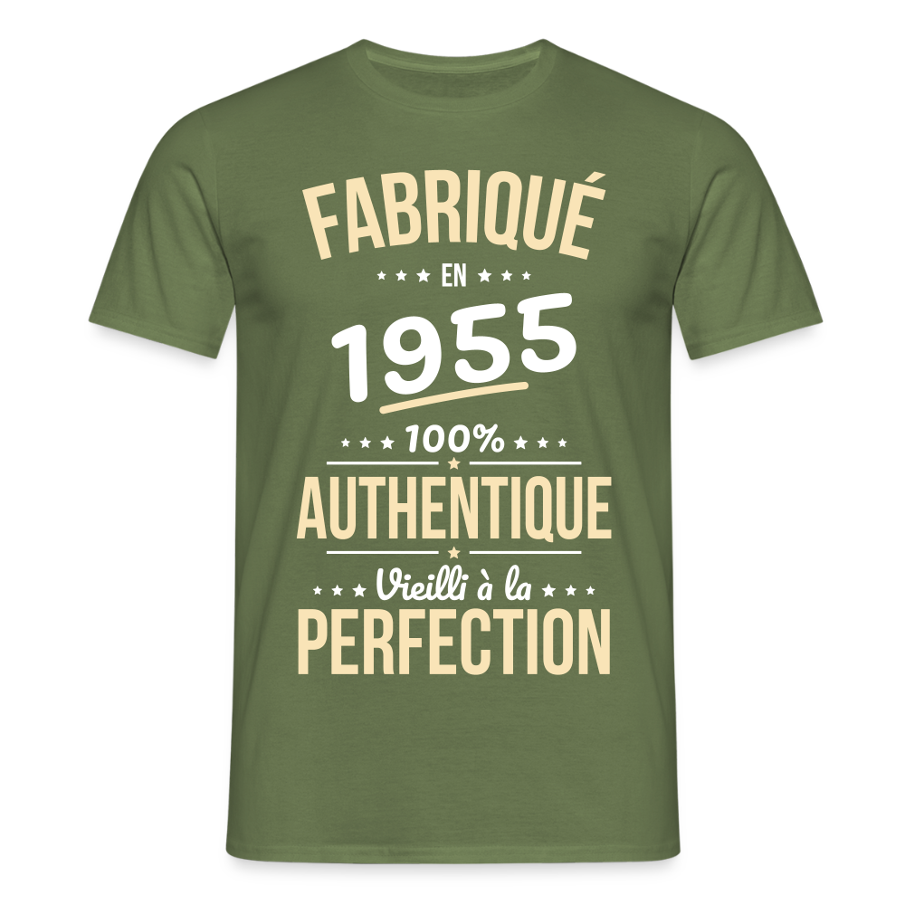 T-shirt Homme - Anniversaire 70 Ans - Fabriqué en 1955 - vert militaire