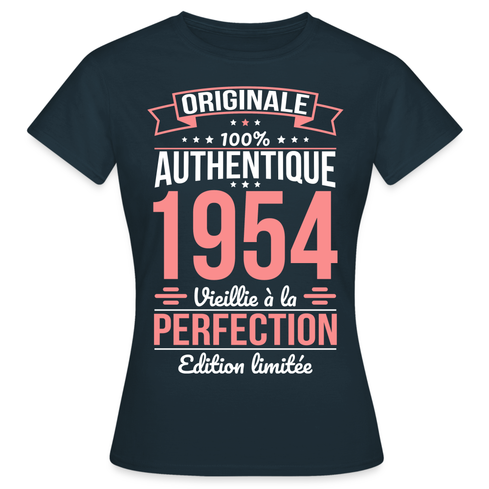 T-shirt Femme - Anniversaire 71 Ans - Originale 1954 - marine