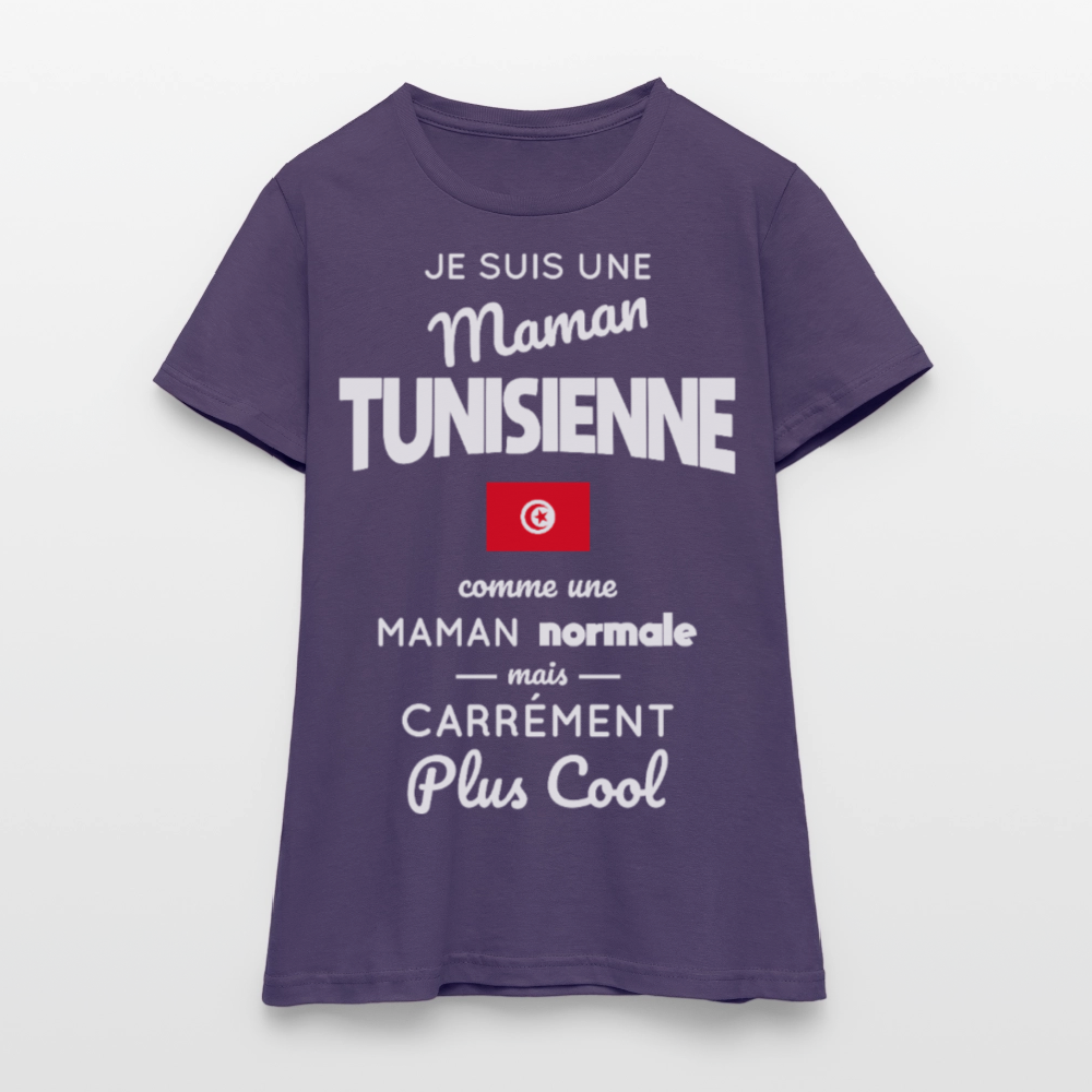 T-shirt Femme - Maman Tunisienne plus cool - violet foncé