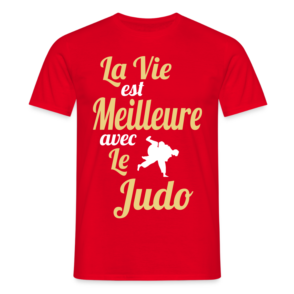 T-shirt Homme - La vie est meilleure avec le Judo - rouge