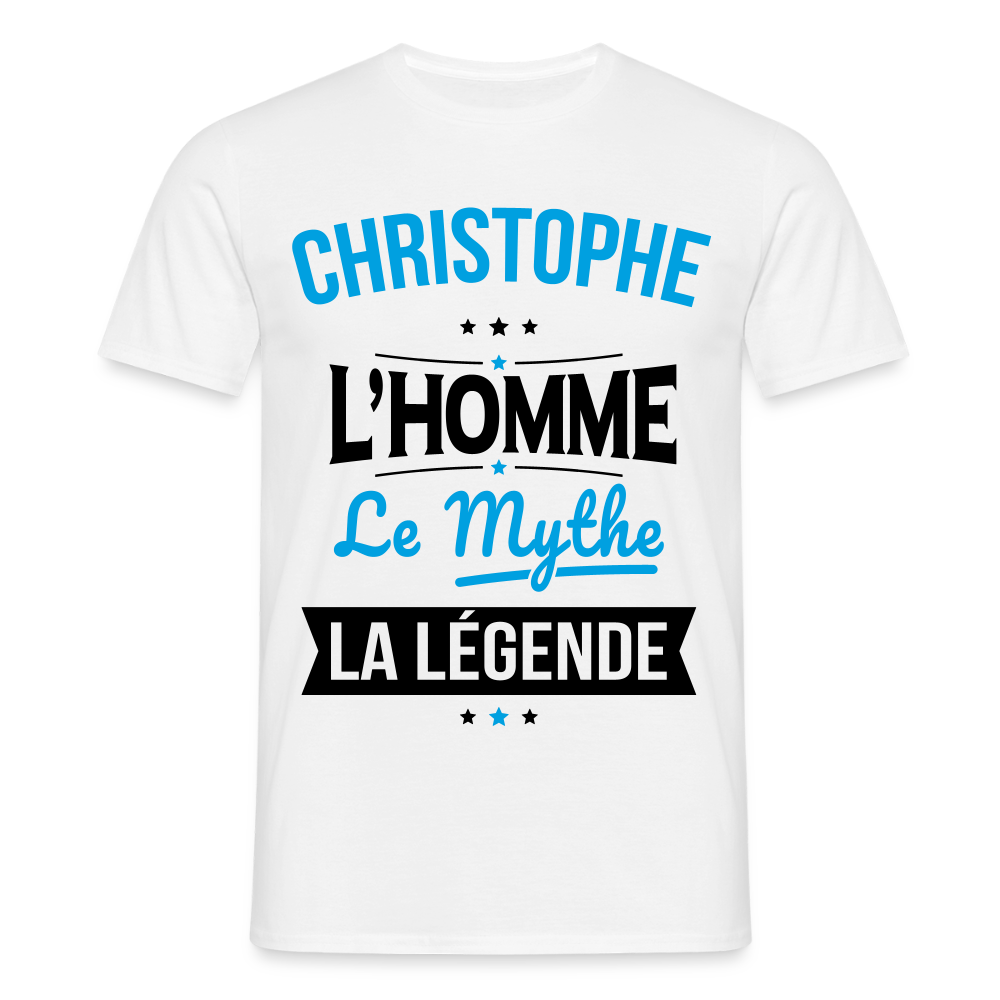 T-shirt Homme - Christophe - l'Homme - le Mythe - la Légende - blanc