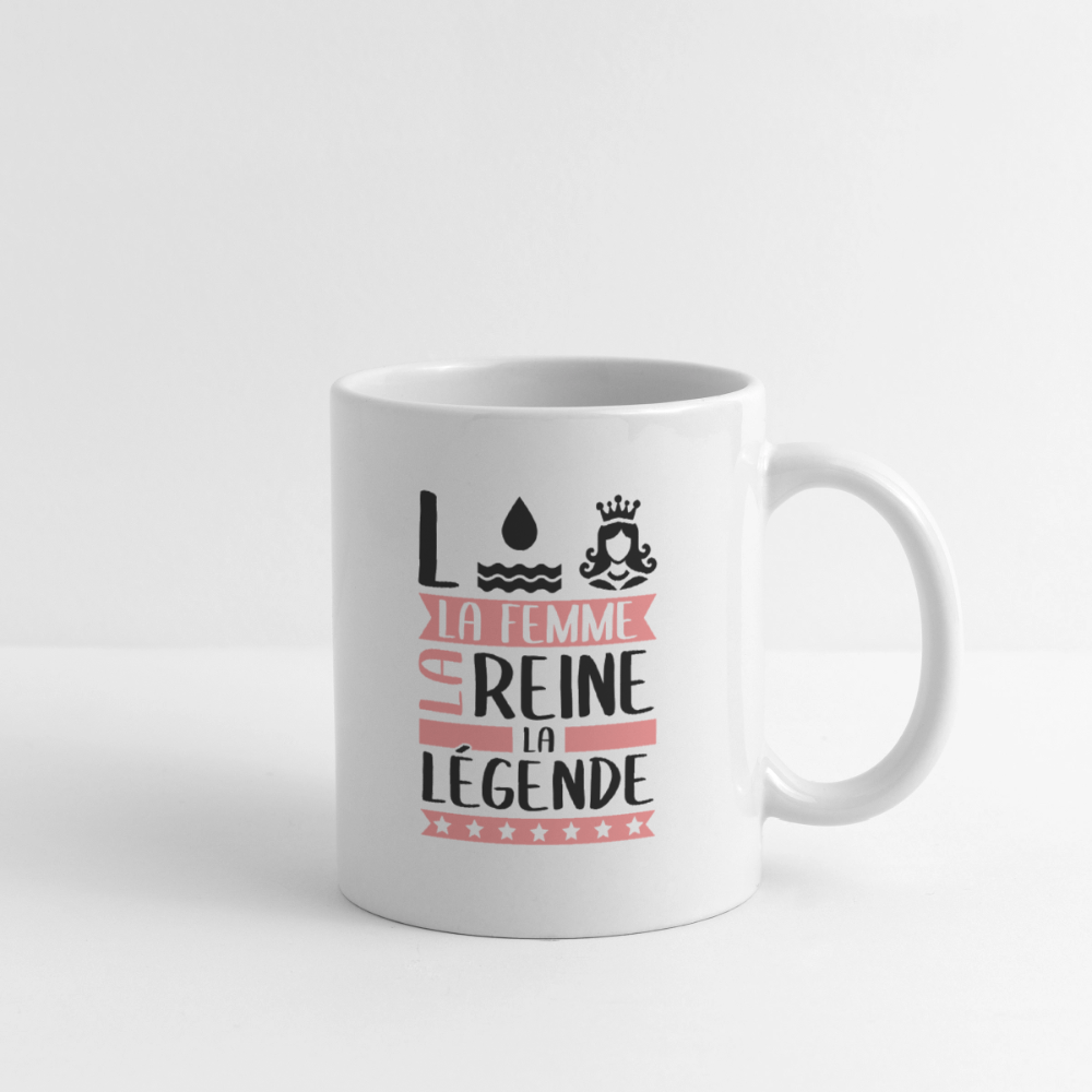 Mug blanc Lorraine rébus – La femme, la reine, la légende - blanc