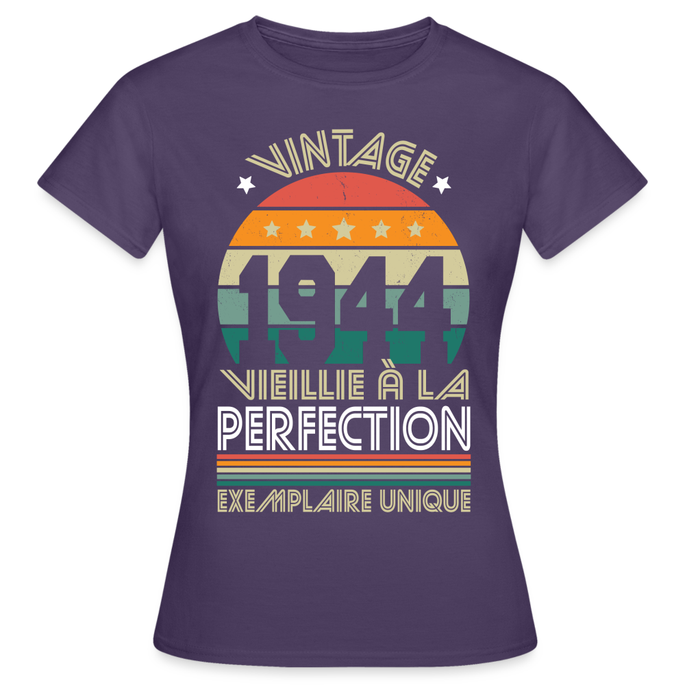 T-shirt Femme - Anniversaire 81 Ans - Vintage 1944 - violet foncé