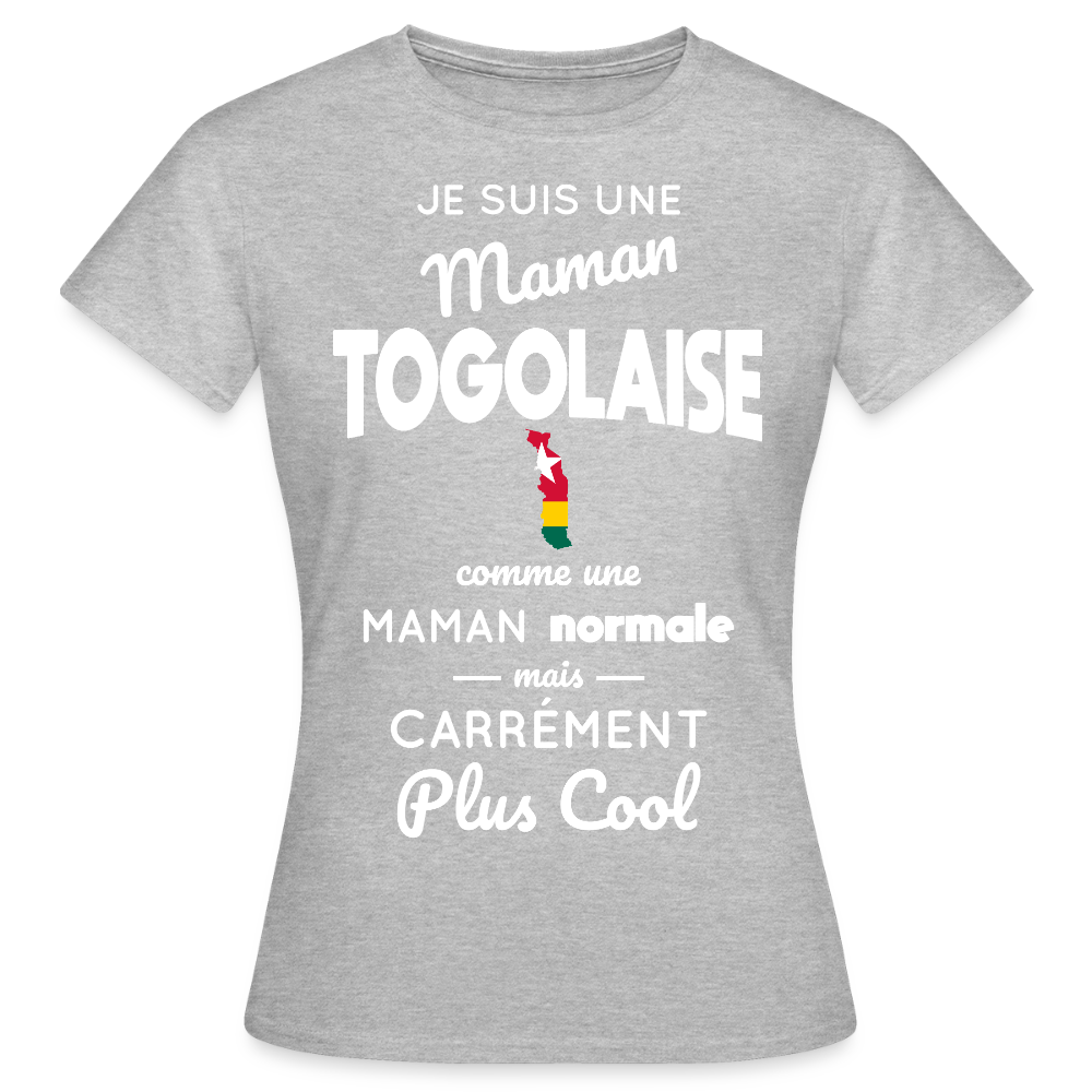 T-shirt Femme - Maman Togolaise plus cool - gris chiné