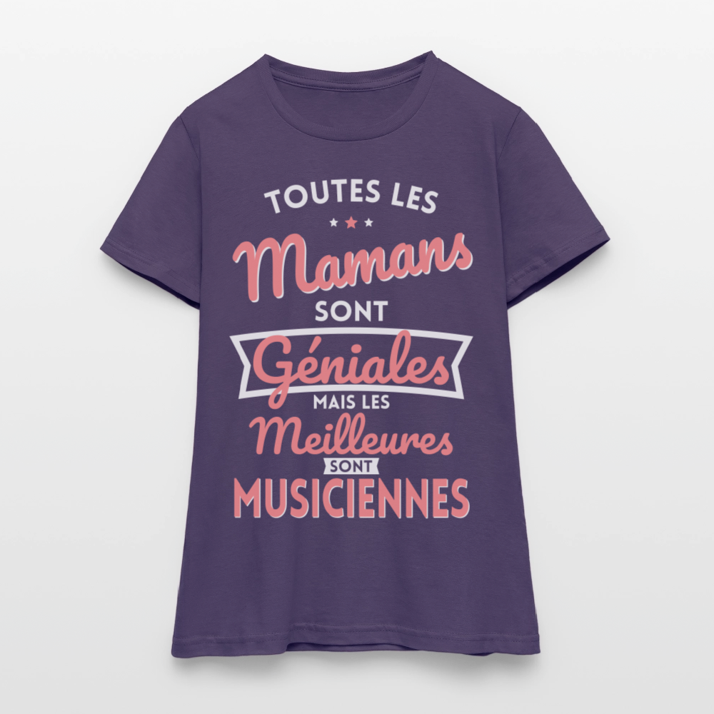 T-shirt Femme - Mamans géniales - Les meilleures sont musiciennes - violet foncé