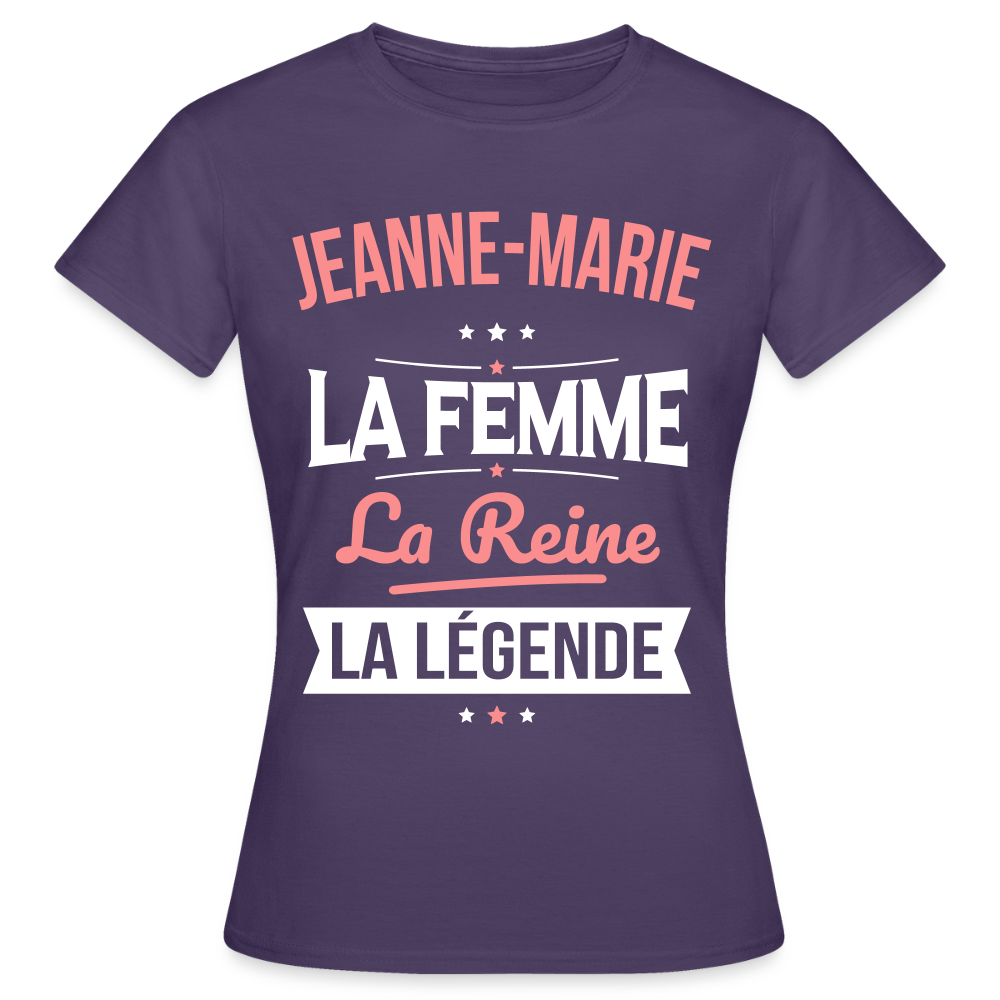 T-shirt Femme - Jeanne-Marie - la Femme - la Reine - la Légende - violet foncé