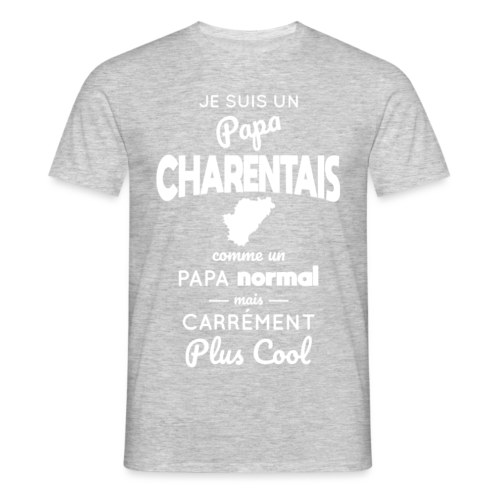 T-shirt Homme - Papa Charentais Plus Cool - gris chiné
