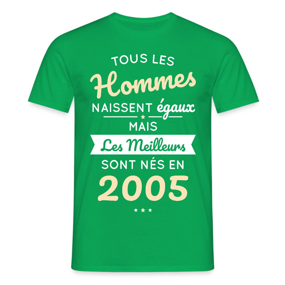 T-shirt Homme - Anniversaire 20 Ans - Les meilleurs sont nés en 2005 - vert