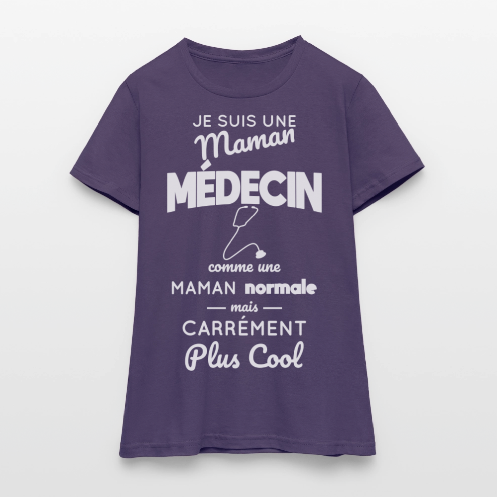 T-shirt Femme - Maman médecin plus cool - violet foncé
