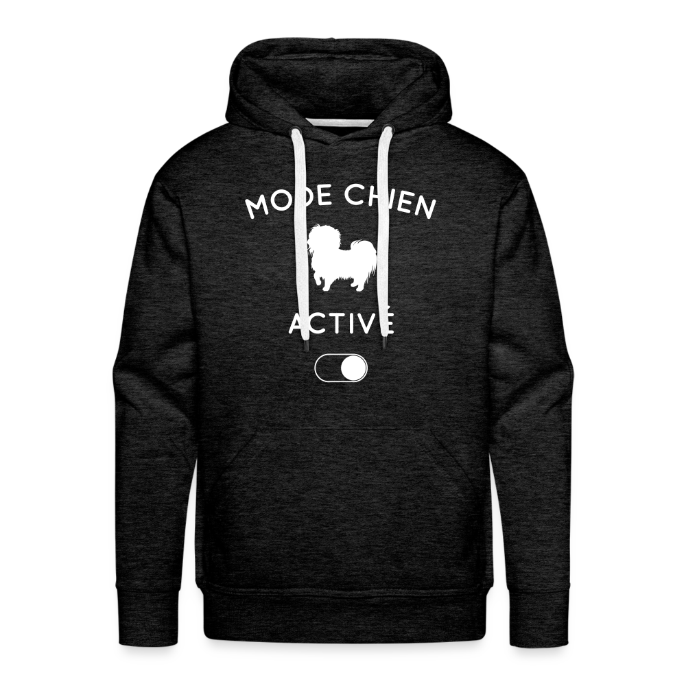 Sweat à capuche Premium Homme - Mode chien activé - charbon