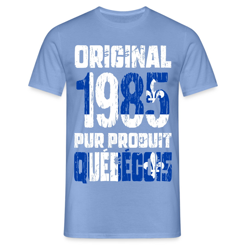 T-shirt Homme - Anniversaire 40 Ans - Original 1985 - Pur produit Québécois - carolina blue