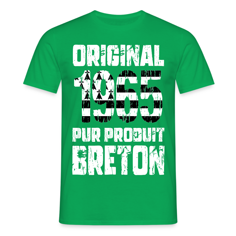 T-shirt Homme - Anniversaire 60 Ans - Original 1965 - Pur produit Breton - vert