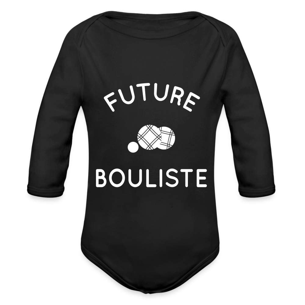 Body Bébé bio manches longues - Future bouliste - noir