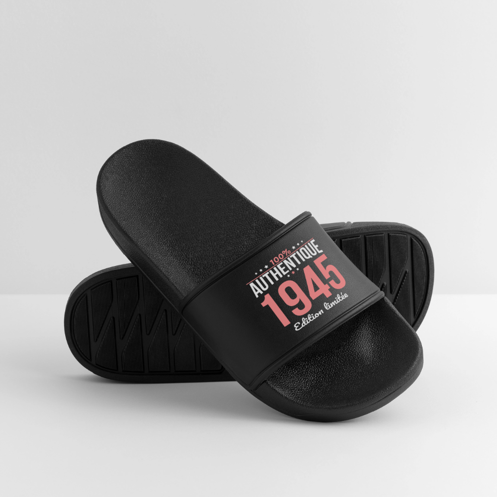 Claquettes Femme - Anniversaire 80 Ans - 100% Authentique 1945 - noir