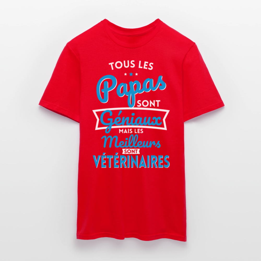 T-shirt Homme - Papas géniaux - Les meilleurs sont vétérinaires - rouge