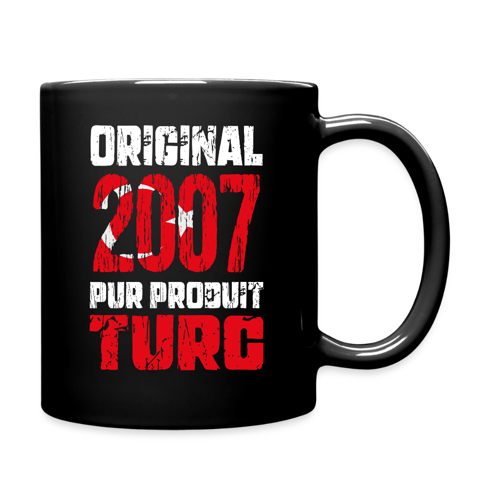 Mug uni - Anniversaire 18 Ans - Original 2007 - Pur produit Turc - noir