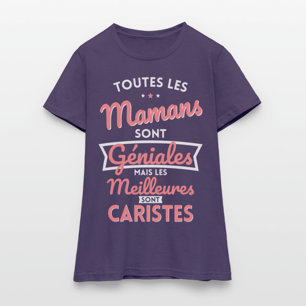 T-shirt Femme - Mamans géniales - Les meilleures sont caristes - violet foncé
