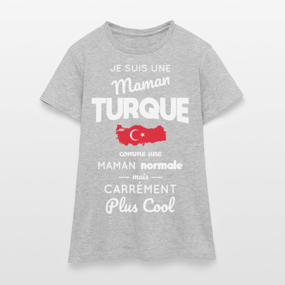 T-shirt Femme - Maman Turque plus cool - gris chiné