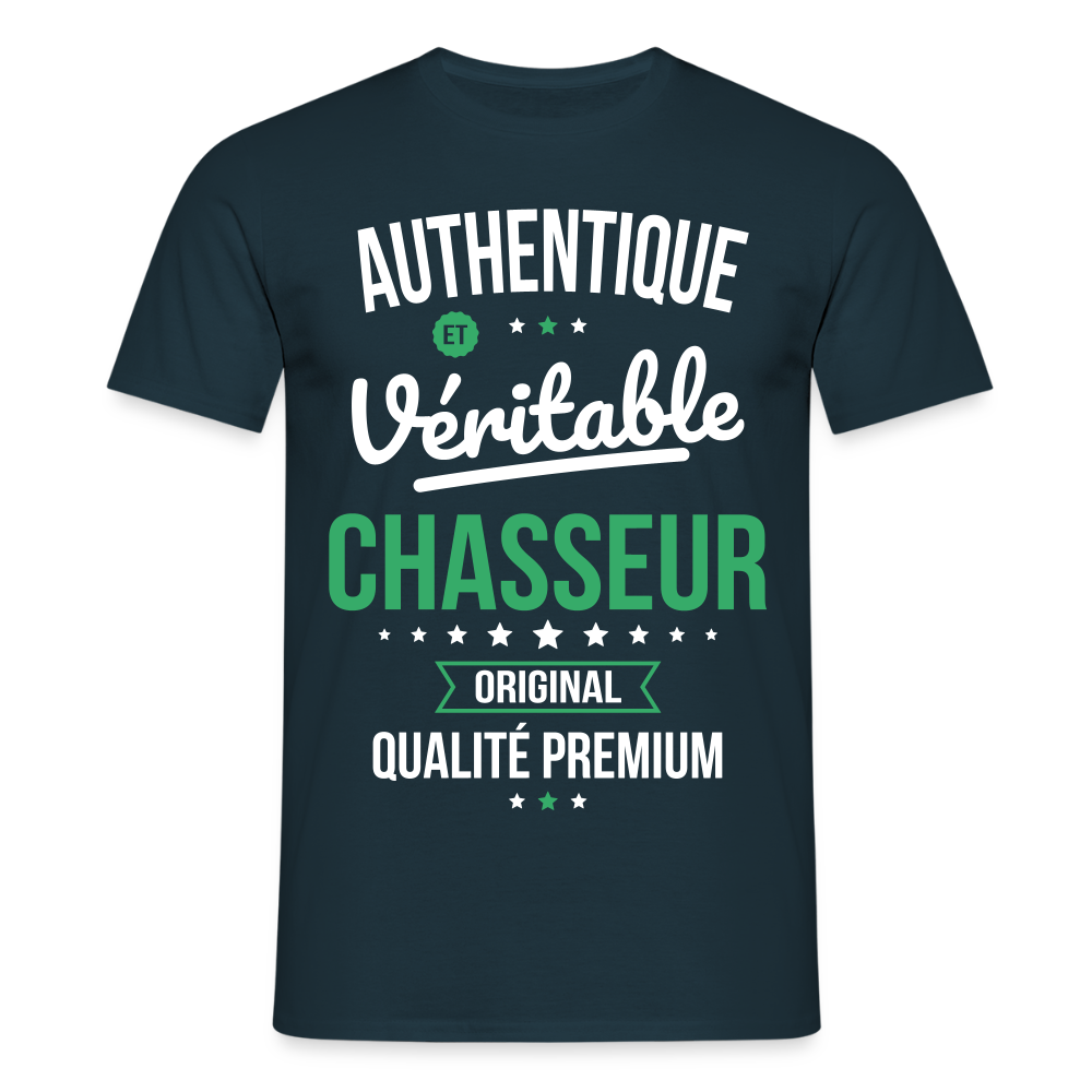 T-shirt Homme - Authentique et véritable Chasseur - marine