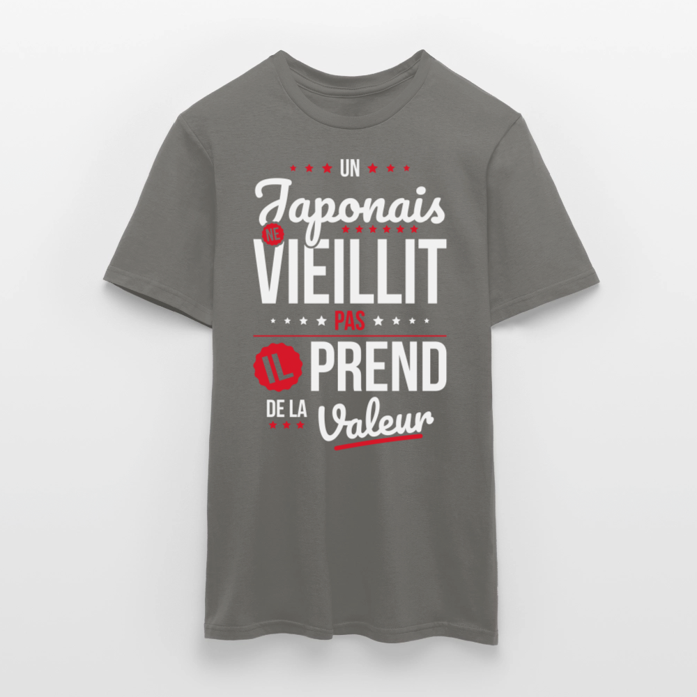 T-shirt Homme - Un Japonais ne vieillit pas - gris graphite