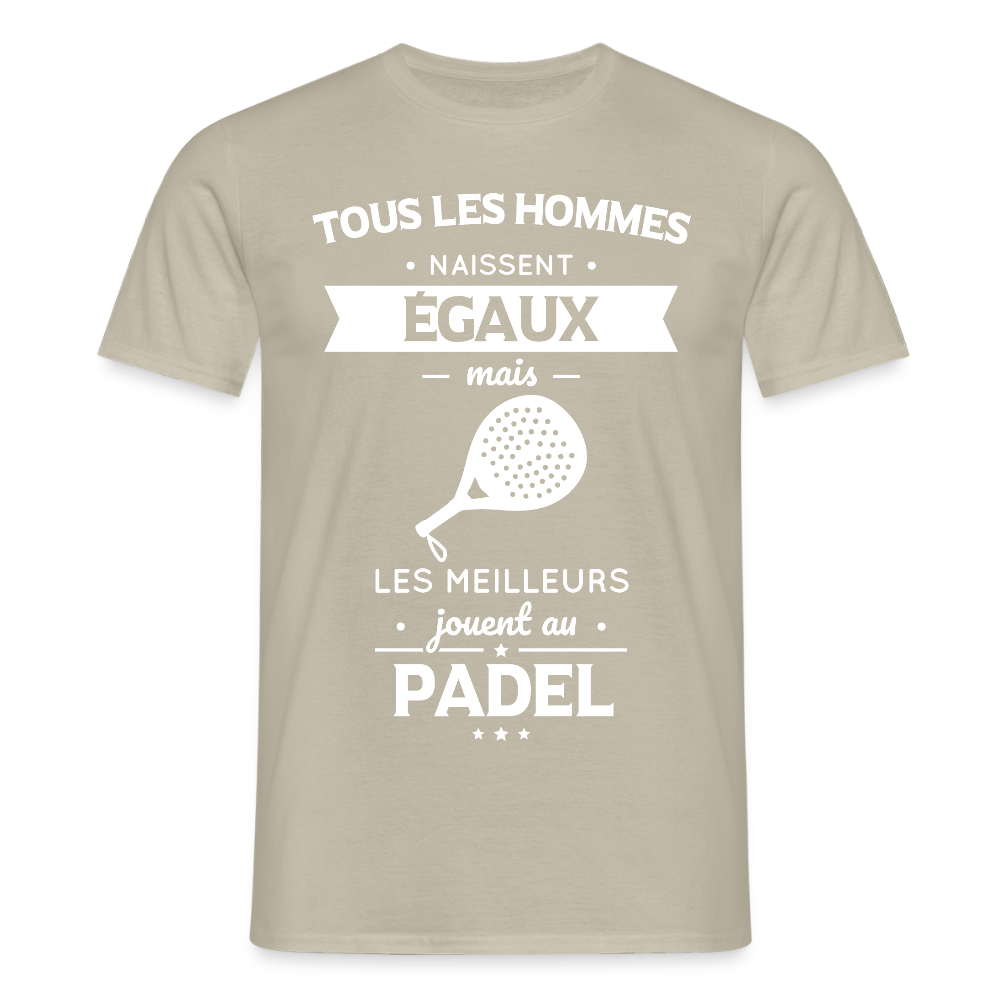 T-shirt Homme - Les Meilleurs Jouent Au Padel - beige sable