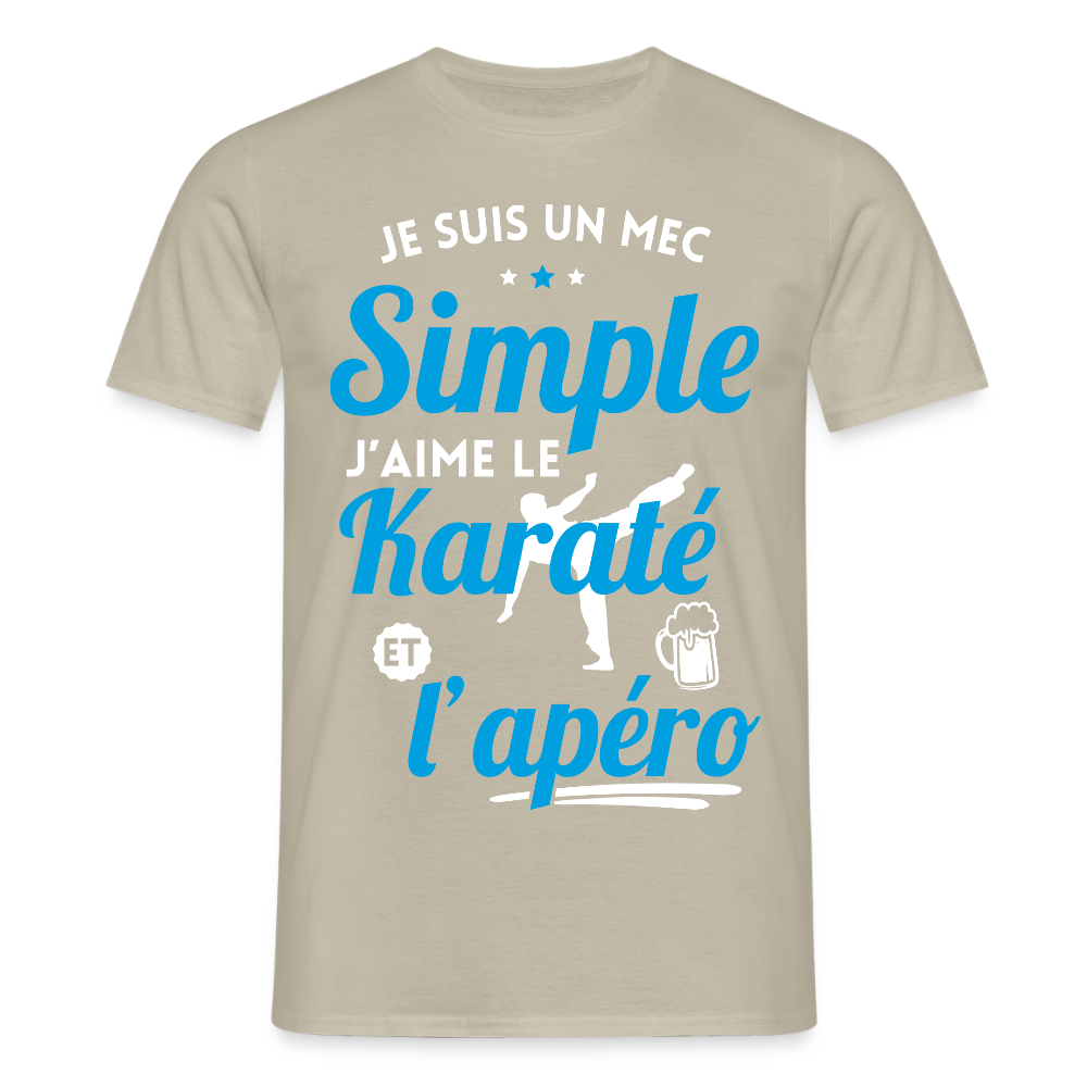 T-shirt Homme - J'aime le karaté et l'apéro - beige sable