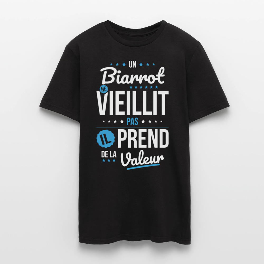 T-shirt Homme - Un Biarrot ne vieillit pas - noir