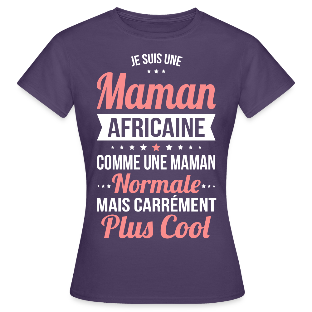 T-shirt Femme - Maman Africaine plus cool - violet foncé