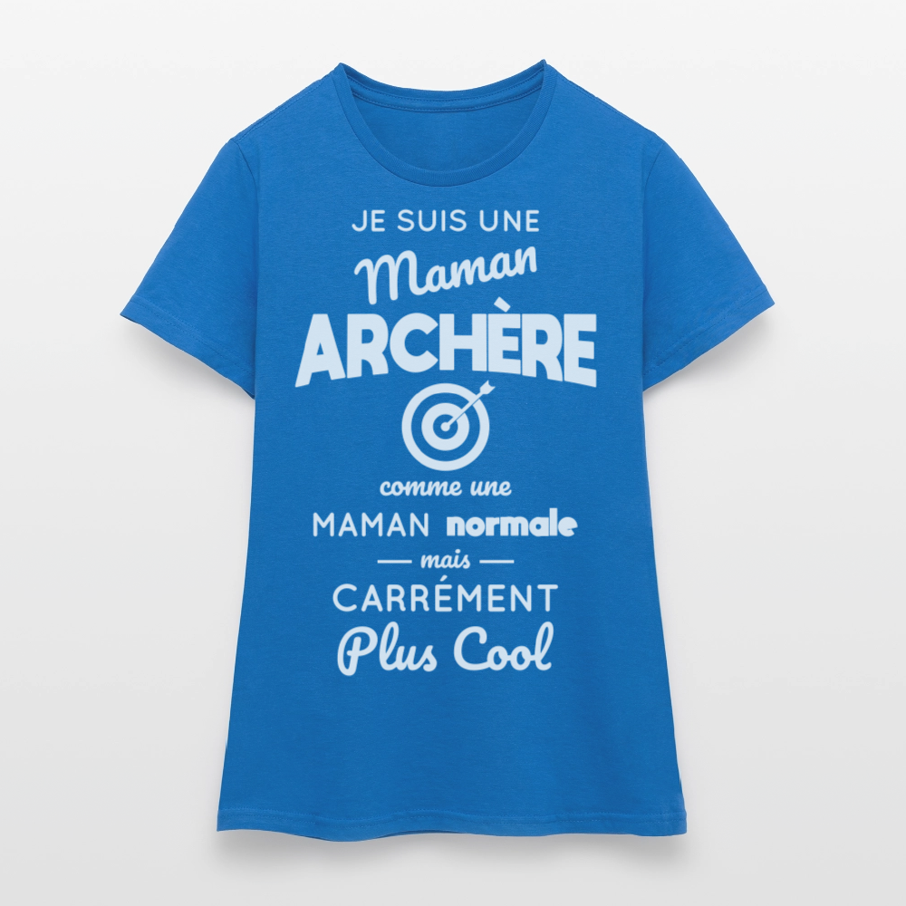 T-shirt Femme - Maman archère plus cool - bleu royal