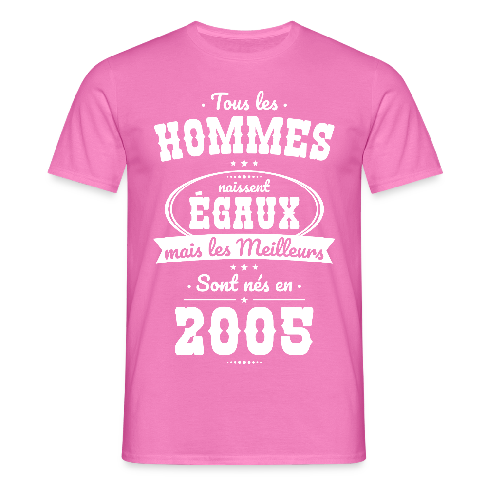 T-shirt Homme - Anniversaire 20 Ans - Les meilleurs sont nés en 2005 - rose
