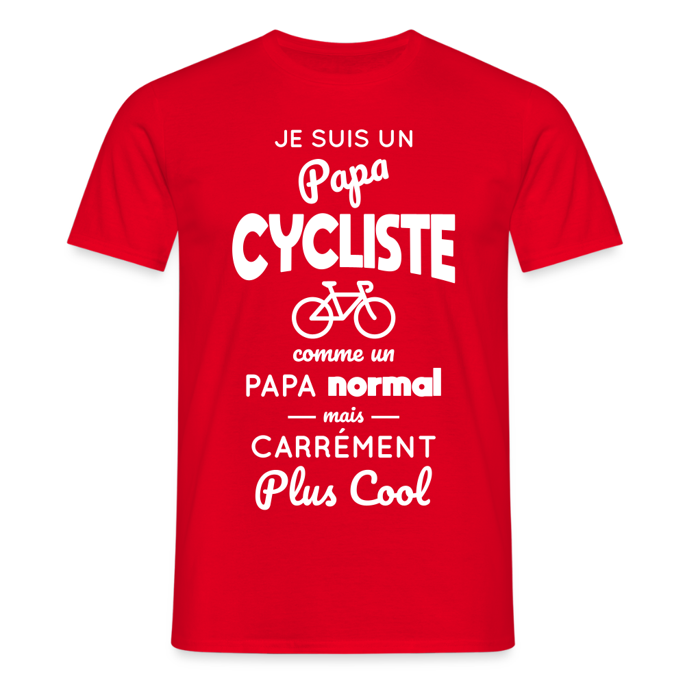 T-shirt Homme - Papa cycliste plus cool - rouge