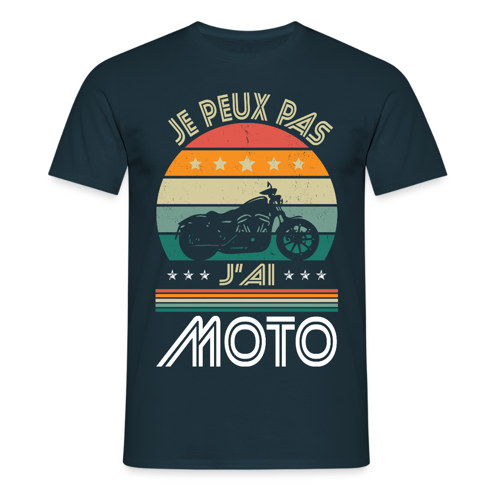 T-shirt Homme - Je peux pas j'ai Moto - marine