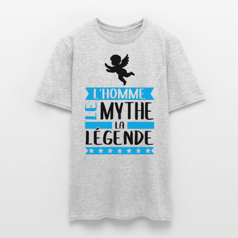T-shirt homme coloris clair Ange rébus – L’homme, le mythe, la légende - gris chiné