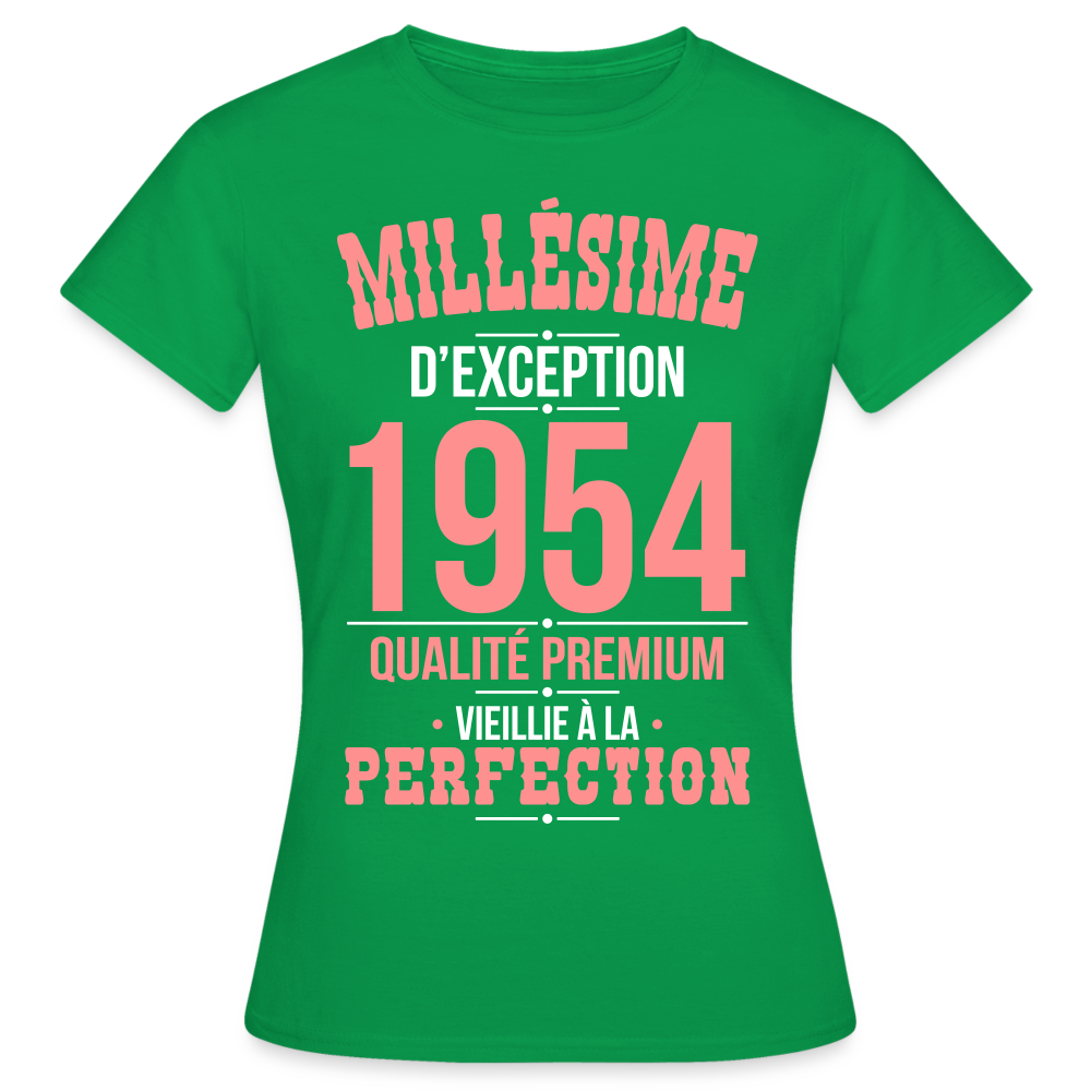 T-shirt Femme - Anniversaire 71 Ans - Millésime 1954 - vert