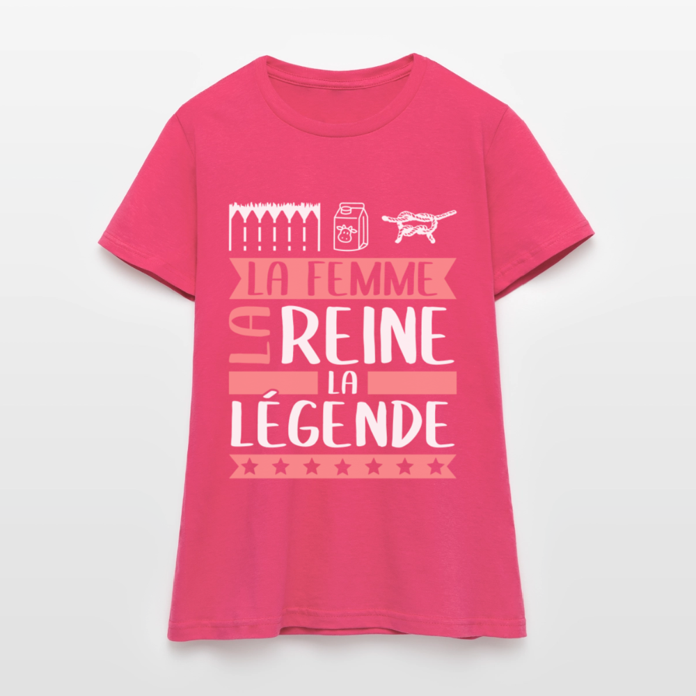 T-shirt femme Hélène rébus – La femme, la reine, la légende - rose azalée