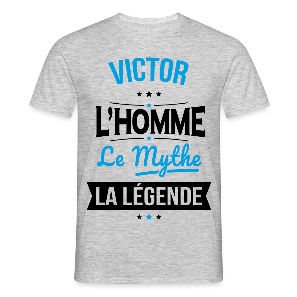 T-shirt Homme - Victor - l'Homme - le Mythe - la Légende - gris chiné
