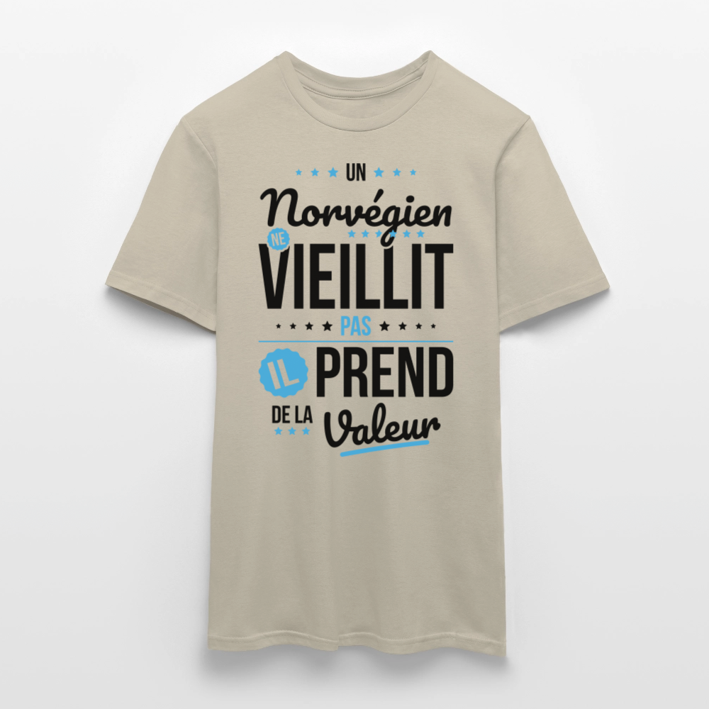T-shirt Homme - Un Norvégien ne vieillit pas - beige sable