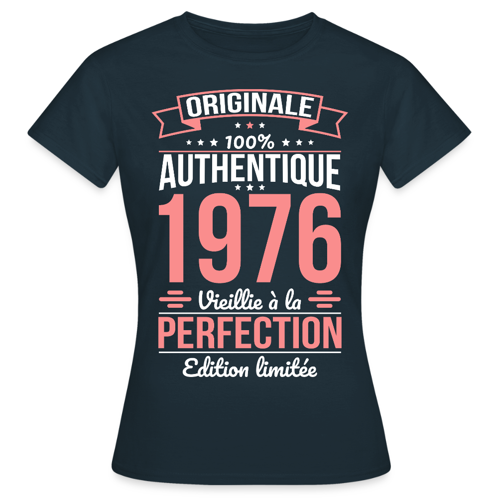 T-shirt anniversaire femme 50 ans – Originale 1976 - marine