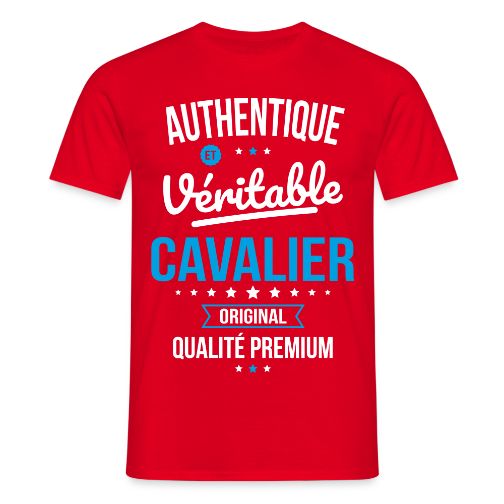 T-shirt Homme - Authentique et véritable Cavalier - rouge