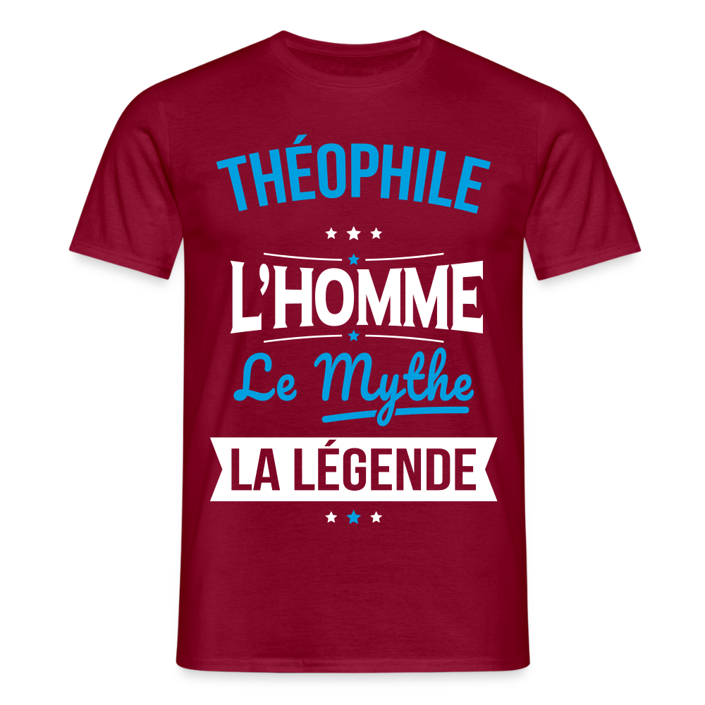 T-shirt Homme - Théophile - l'Homme - le Mythe - la Légende - rouge brique