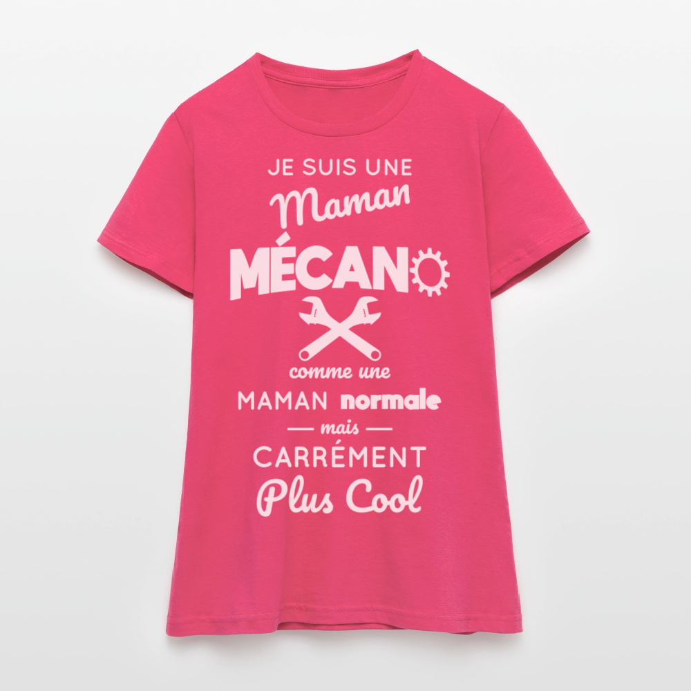 T-shirt Femme - Maman mécano plus cool - rose azalée