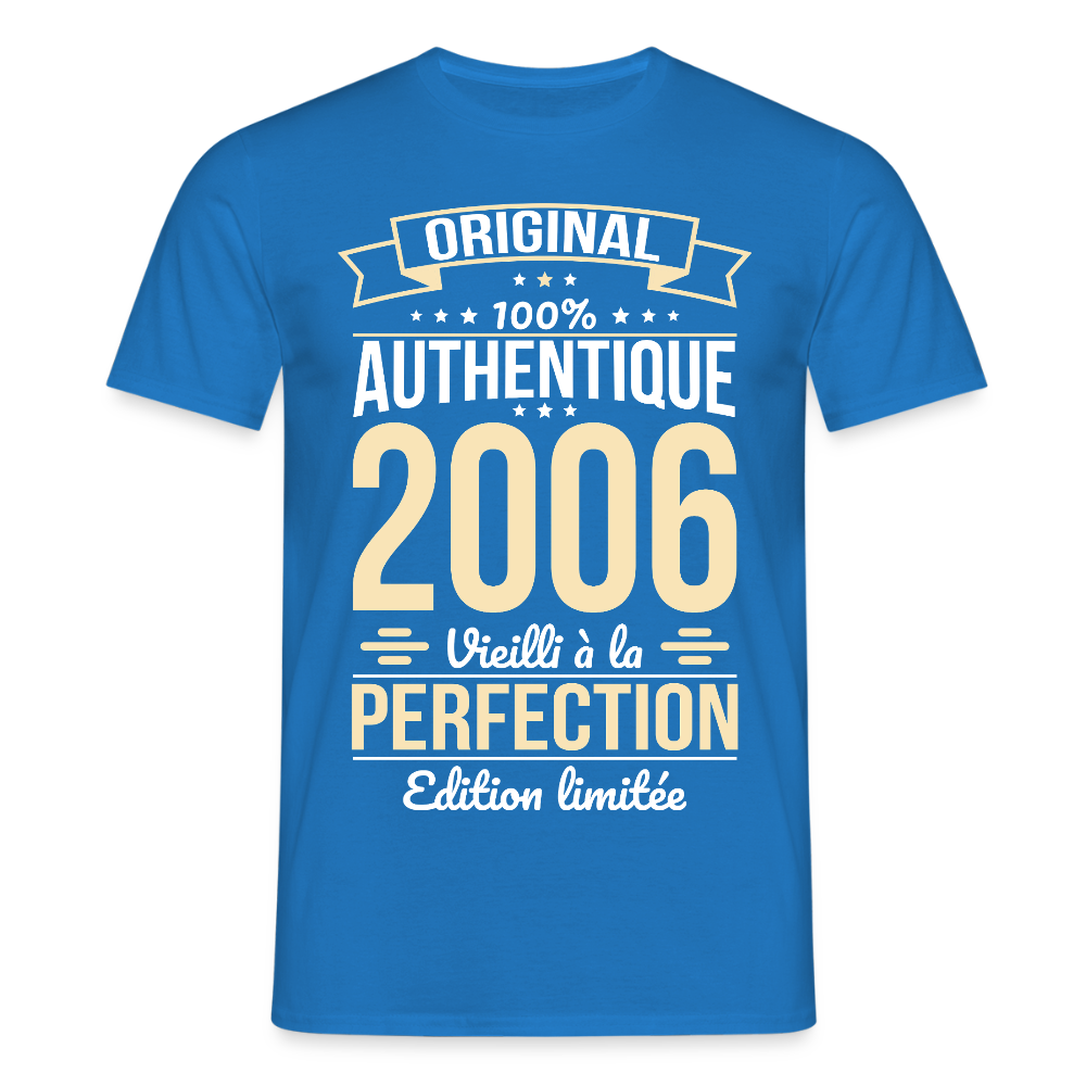 T-shirt anniversaire homme 20 ans – Original 2006 - bleu royal