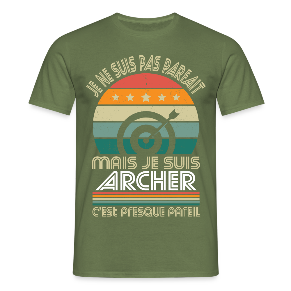 T-shirt Homme - Je ne suis pas parfait mais je suis Archer - vert militaire