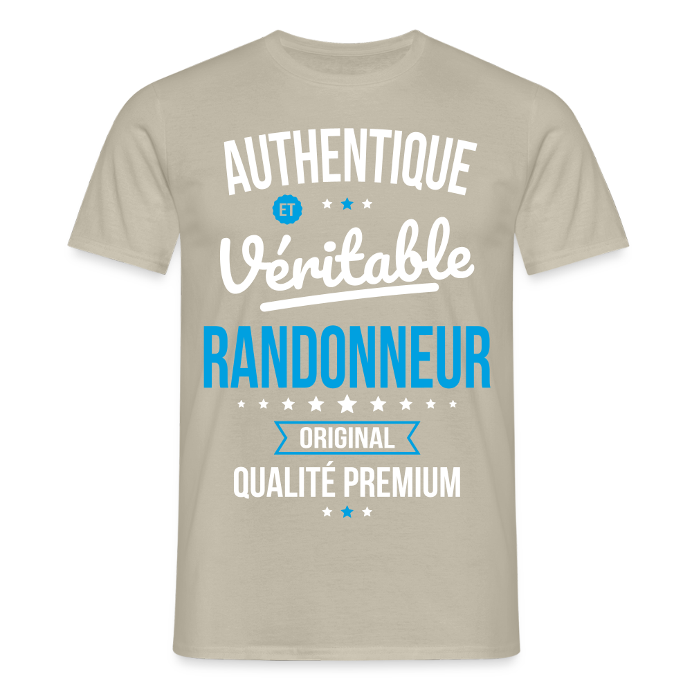 T-shirt Homme - Authentique et véritable Randonneur - beige sable