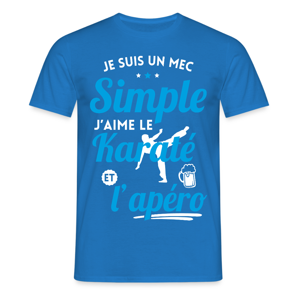 T-shirt Homme - J'aime le karaté et l'apéro - bleu royal