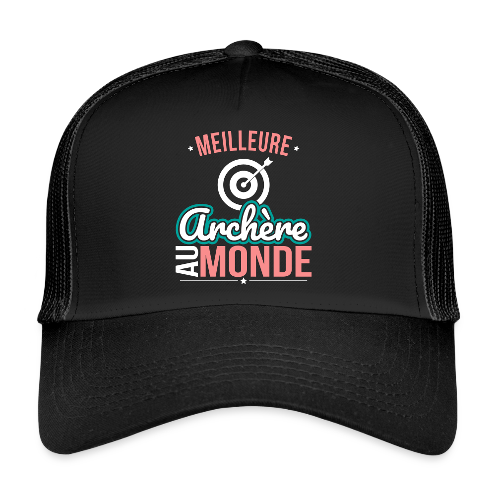 Casquette Trucker - Meilleure archère au monde - noir/noir