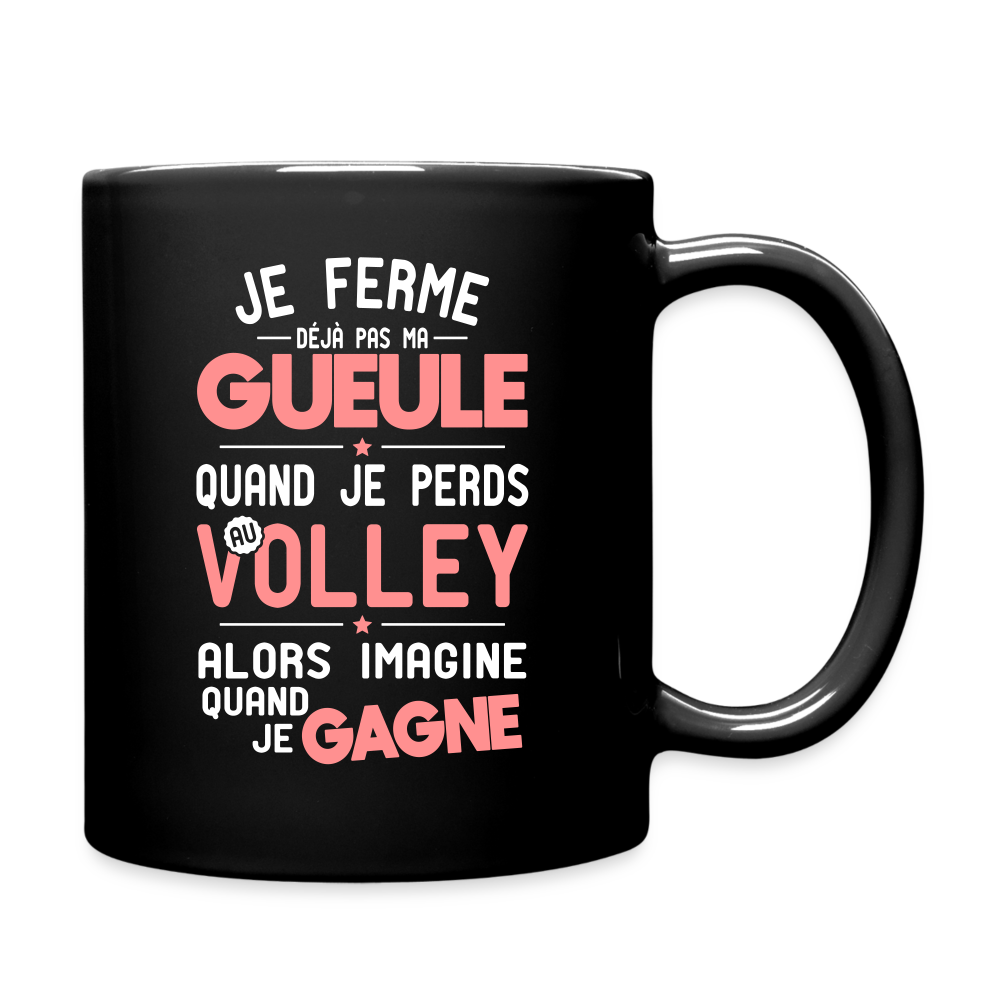 Mug uni - Je ferme pas ma gueule quand je perds au volley - noir