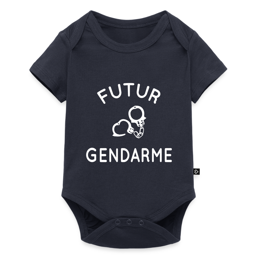 Body Bébé bio manches courtes - Futur gendarme - bleu marine