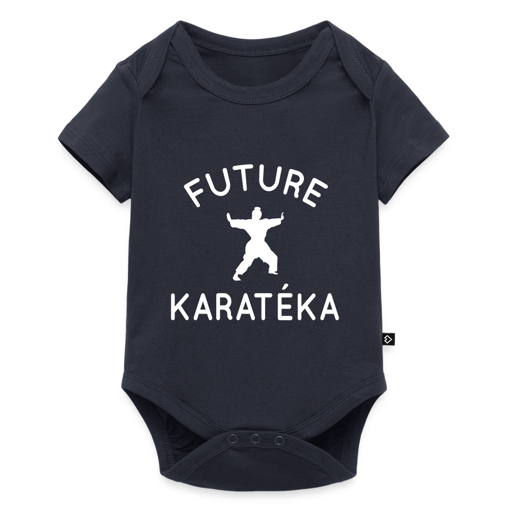 Body Bébé bio manches courtes - Future karatéka - bleu marine