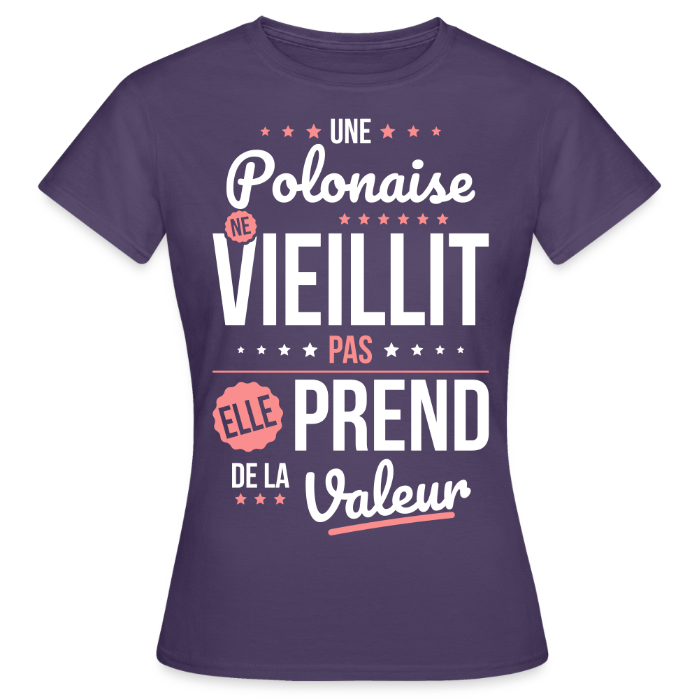 T-shirt Femme - Une Polonaise ne vieillit pas - violet foncé